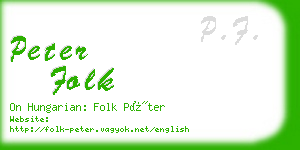 peter folk business card